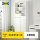 宜家（IKEA）BILLY畢利OXBERG奧克伯書(shū)柜儲物架奶油風(fēng)侘寂風(fēng)美式風(fēng) 褐色胡桃木紋帶門(mén)