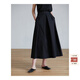 旅途原品（ltyp）白色百褶裙半身裙女中長(cháng)款百褶優(yōu)雅大擺裙百搭休閑A裙春 黑色 - 現貨 M