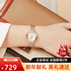 天王（TIAN WANG） 手表女石英表時(shí)尚白盤(pán)鋼帶女表防水品牌腕表情人節禮物送女友 【皎月白】玫瑰金鋼帶LS31275