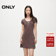 ONLY夏季復古做舊顯瘦U型領(lǐng)T恤裙短裙連衣裙女|124261013 E09 深塵灰色 M (165) 84A