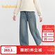 巴拉巴拉【商場(chǎng)同款】童裝女褲子兒童牛仔褲2025冬新款加絨直筒褲 牛仔中藍88201 170 成人可穿