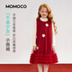 瑪米瑪卡（MOMOCO）瑪米瑪卡拜年服紅色連衣裙女童裙子時(shí)尚洋氣背心裙 紅色 120