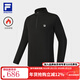 斐樂(lè )（FILA）官方男子針織長(cháng)袖上衣2026春新款健身運動(dòng)加絨半拉鏈長(cháng)T 深黑-BK XL 180/100A/XL