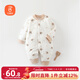 貝瑞加（Babyprints）嬰兒連體衣夾棉保暖寶寶衣服秋冬加厚對開(kāi)爬服親膚暖絨 棕熊66