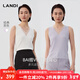 藍地（LANDI）[萬(wàn)能顯瘦內搭]肌理感網(wǎng)紗拼接V領(lǐng)針織背心女吊帶2025夏新品 白色 L