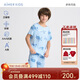 愛(ài)慕兒童家居服男童孩蘭精莫代爾短袖上衣七分褲睡衣套裝男海龜130