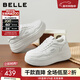 百麗（Belle）步步高簡(jiǎn)約時(shí)尚小白鞋女商場(chǎng)同款厚底增高休閑板鞋E7J1DCM5 米白色 36 (230mm)