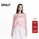 ONLY2025秋季新款漸變落肩圓領(lǐng)寬松短款罩衫針織衫女|125124022 A14玫瑰水粉色 XL