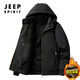 JEEP SPIRIT吉普夾克棉服男秋冬季外套男士保暖加絨加厚棉衣水洗男裝棉襖