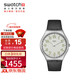斯沃琪（Swatch）瑞士手表 超薄金屬 簡(jiǎn)約黑白 新年禮物男女夜光石英表SS07S134