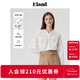 ELAND衣戀襯衫女宮廷風(fēng)無(wú)領(lǐng)v字系扣重工刺繡薄款上衣2025秋季新款 象牙白/白色(39)Ivory M 165