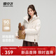 雪中飛羽絨服女短款馬卡龍色連帽面包服2025冬新款廓形顯瘦保暖 米白|8011 XL /170/92A