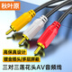 秋葉原（CHOSEAL）AV音視頻連接線(xiàn) 三對三蓮花頭線(xiàn) 紅白黃AV轉接線(xiàn)  紅白黃電視機頂盒線(xiàn)1.5米 QS0101T1D5