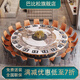 巴比松酒店餐桌大圓桌電動(dòng)巖板轉盤(pán)20人會(huì )所飯店包廂桌椅組合商用火鍋桌 2.4米電動(dòng)轉盤(pán)單桌+15主圖餐椅