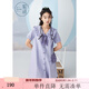 紫涵（ZIHAN）紫涵娃娃領(lǐng)短袖連衣裙女夏季新款多巴胺穿搭甜美減齡襯衫裙 清新紫 M