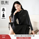 香影背心連衣裙套裝女2026春季新款打底衫長(cháng)袖通勤法式裙子兩件套 深灰 M