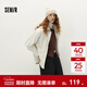 森馬（Semir）森柔牛仔|牛仔外套女中長(cháng)款燈芯絨翻領(lǐng)秋季落肩寬松上衣時(shí)尚 奶白10501 S