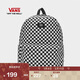 VANS萬(wàn)斯范斯官方 男女情侶背包雙肩包經(jīng)典棋盤(pán)格書(shū)包 黑色 均碼