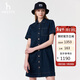 哈吉斯（HAZZYS）女裝 2025夏季女士【PHIZ系列】時(shí)尚寬松牛仔連衣裙女