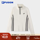 FILA FUSION斐樂(lè )潮牌女子針織長(cháng)袖衫2025秋新款時(shí)尚修身半拉鏈長(cháng)T 奶霧白-WT L 170/88A/L