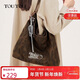 toutou2025新款女包帆布托特包大容量豹紋通勤單肩腋下包生日新年禮物