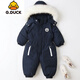 G.duck嬰幼兒童寶寶滑雪羽絨棉服男女童羽絨棉襖新生兒爬連體衣冬季 藏青色（加絨加厚） 100 cm