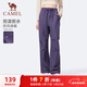 駱駝（CAMEL）加絨工裝褲男女防潑水直筒傘兵運動(dòng)褲 J35CAYL6024 甜葡萄紫 S