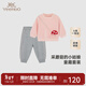 英氏（YEEHOO）【商場(chǎng)同款】?jì)和籽b上衣褲子秋保暖燈芯絨套裝女童 蜜粉色 100cm