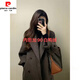皮爾卡丹（pierre cardin）毛呢大衣女秋冬季2025新款感加厚外套呢子小個(gè)子中長(cháng)款赫本風(fēng) 摩卡棕版 內膽90白鴨絨 S 100-110斤
