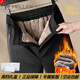 名郎（MELLEN）正品牌奢侈高端男士休閑褲冬季新款加絨加厚中年爸爸保暖巨厚棉褲 高檔黑色【現貨速達】 3XL 【150-175斤】