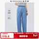 佐丹奴女裝2026年春新款純棉輕薄壓褶中腰九分蘿卜牛仔褲05425080