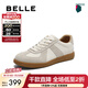 百麗（Belle）劉雯同款女散文詩(shī)復古德訓鞋加鞋絨棉鞋簡(jiǎn)約情侶款休閑鞋B0992AM6 米色/灰-低幫女款（內增高2cm） 37 (235mm)