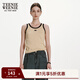 Teenie Weenie小熊女裝簡(jiǎn)約春季復古美式短款無(wú)袖吊帶背心辣妹上衣 卡其色 XS (155)