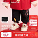 巴拉巴拉兒童加絨長(cháng)褲男女童春季紅色新年拜年服寬松束腳保暖褲