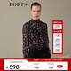 PORTS寶姿 新品女裝復古小立領(lǐng)長(cháng)袖襯衫LN9B010JPS019 黑色印花 XS (2)