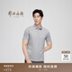鄂爾多斯1980 夏季桑蠶絲小翻領(lǐng)純色POLO衫男短袖T恤 淺灰 XL 180/100A