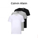 Calvin Klein夏季新款潮流CK純棉禮物男士短袖T恤打底衫3件裝黑白灰色M七夕節(jié)