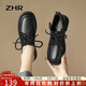 ZHR單鞋女春秋學(xué)院風(fēng)平底樂(lè )福鞋女復古圓頭通勤女鞋 BK86 黑色 39 