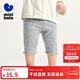 迷你巴拉【七分打底褲】女童夏新款木耳邊可愛(ài)褲子 淺花灰00202 110
