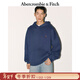Abercrombie & Fitch小麋鹿圖案美式復古保暖抓絨套頭連帽衛衣25秋冬男裝122-5536 海軍藍 S (175/92A)