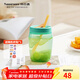 特百惠（Tupperware）吸吸罐外帶密封圓罐咖啡杯吸管杯學(xué)生便攜防漏塑料水杯子 薄荷藍550ml