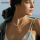 阿吉豆項鏈女氣泡方糖珍珠小眾輕奢設計感短鏈鎖骨鏈毛衣鏈女神節