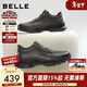 百麗厚底增高健步鞋男25秋新抓紋牛皮戶(hù)外休閑運動(dòng)鞋A2215CM5 黑色 40 (250mm)