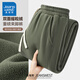 真維斯（Jeanswest）男士加絨褲子搖粒絨直筒衛褲男秋冬款雙面絨加厚休閑褲抓絨褲男款 【雙面搖粒絨】棕櫚綠(純色) L (175) (收藏加購優(yōu)先發(fā))