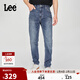 Lee25秋冬新品舒適中腰錐形五袋款中深藍男牛仔褲 中深藍 31
