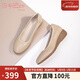 金利來(lái)（Goldlion）【新年禮物】女鞋坡跟圓頭牛皮淺口一腳蹬單鞋G662320016杏色36