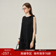 范思藍恩花梨裙 無(wú)袖設計感氣質(zhì)A字連衣裙夏裝新款韓版系帶蝴蝶結 黑色 L