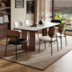 和諧都匠實(shí)木全托巖板餐桌椅2026新款現代簡(jiǎn)約中古風(fēng)家用小戶(hù)型餐廳長(cháng)飯桌 1.3長(cháng)餐桌/純白巖板/胡桃色實(shí)木腳 設計師款