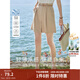 茵曼（INMAN）冰氧吧涼感輕薄短褲女2025年夏季新款高腰顯瘦a字西裝褲子 淺卡其 26