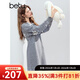 百圖（betu）女裝2025年冬季新款連衣裙費爾島提花減齡牛角扣氣質(zhì)裙子2510T93 灰色 L